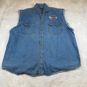 Biker Design Sturgis‎ 2004 Motorcycle Rally Sleeveless Denim Vest 3X